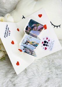 Customized Love Popup 3D Greeting Card With Envelope For Husband, Wife and Friend Note Card (1pc) with Photo