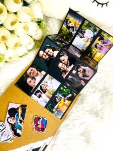 Customized Love Popup 3D Greeting Card With Envelope For Husband, Wife and Friend Note Card (1pc) with 12 Photo