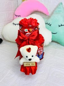 Chocolate Bunch of 16 Chocolate Delight Vase Arrangement For Birthday Gift, Anniversary Gift, Wedding Gift, Valentine's Day Gift & Gift For Special Occasion