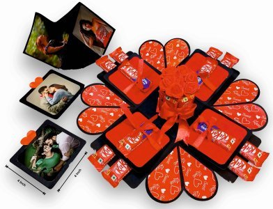Explosive Gift Box, Birthday Gift, Wedding gift, Valentine Love Gift for your wife/husband, fiance, boyfriend With 18 Chocolate Each 10 RS