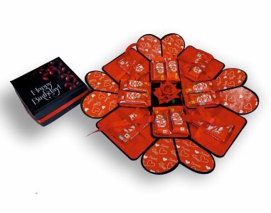 Chocolate Explosion Gift Box Love Gift For Bithday (4 Kitkat 25 Rs and 8 Kitkat 10 Rs Each) Paper Gift Box  (Black, Red)