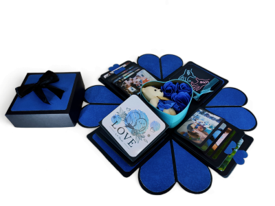 Explosive Gift Box, Birthday Gift, Wedding Gift, Valentine Love Gift For Your Wife/Husband, Fiance, Boyfriend(1 Tin Box Includes Teddy & Roses), 1 Count